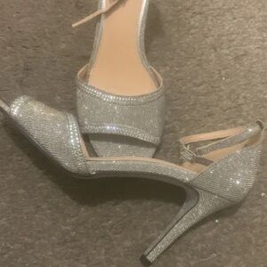 Shimmering Silver Heels